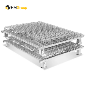 Tùy chỉnh OEM Nhà cung cấp ráp Stackable kho gấp Heavy Duty dây thép mạ kẽm lưới <span class=keywords><strong>Pallet</strong></span> cag - Product Image 4