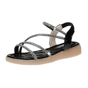 New Online Celebrity Woman Roman Fashion All-match <strong>Shoes</strong> Coarse Crystal Flat Casual Sandals <strong>Funky</strong> <strong>Shoes</strong> for Adult - Product Image 1