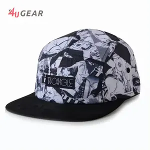 Premium Flat Brim Canvas Hut Stickerei Benutzer definierte Hersteller Anime Tie Dye 4 Panel Hut