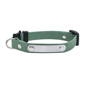 <span class=keywords><strong>Collar</strong></span> de poliéster suave para gatos domésticos con patrón sólido y etiqueta de nombre de acero inoxidable - Product Image 5