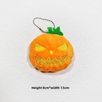 Porte-clés en peluche créatif en tissu, motif dessin animé, poupée citrouille amusante et couinante pour Halloween, avec chaîne perlée, pendentif de sac pour enfants de 5 à 7 ans