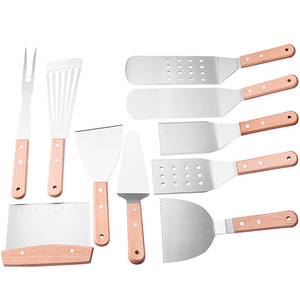 Beechwood Handle Stainless Steel BBQ Spatula Heat Resistant Grill Cooking Tool - Product Image 4