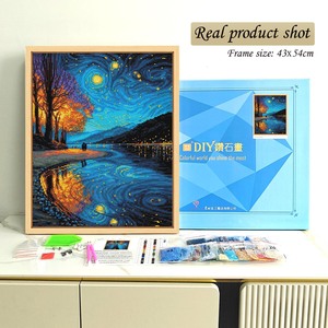 Cadre rectangulaire DIY 43*54 pour art mural, avec strass en cristal imprimé, motif paysage, vente en gros usine - Product Image 2