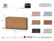 Double Zip Wallet Large Size Microfiber <b>Synthetic</b> <b>Leather</b> Classic Style Wallet - Product Image 1