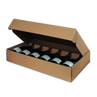 Boîtes en carton ondulé personnalisées avec logo en relief, pour 3 bouteilles de vin ou de bière, transportables, recyclables et écologiques