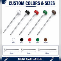Clous de fixation pour toiture en acier ondulé avec capuchon en plastique pour fixation de tôles de toiture, fixation pour la construction