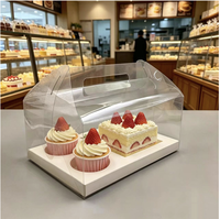 Boîte Bento transparente avec 6 cupcakes et 1+ 2 boîtes à cupcakes pour sushis avec gaufrage et pelliculage mat Plus Plus