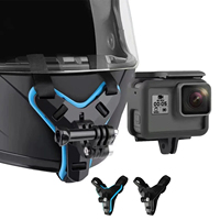 Support de fixation pour casque de moto, caméra d'enregistrement, sangle de fixation, support de menton pour casque intégral, support de téléphone pour Go Pro DJI Action Camera