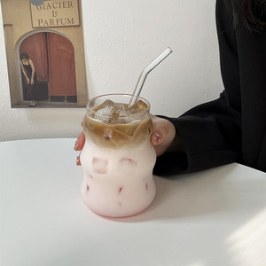 Taza de café de vidrio transparente de alta calidad, <span class=keywords><strong>forma</strong></span> de gota de <span class=keywords><strong>agua</strong></span> para el hogar y el Bar, tazas de calidad con logotipo personalizable para fiestas - Product Image 4
