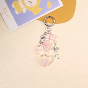 Porte-clés en alliage simple et élégant en forme de nœud, en résine tridimensionnelle en forme de cœur, pour téléphone portable ou sac - Product Image 2