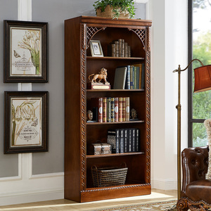 Bibliothèque de luxe en <span class=keywords><strong>bois</strong></span> <span class=keywords><strong>massif</strong></span> de qualité supérieure Cabinet d'étude combiné avec portes Armoire de rangement Étagère de bibliothèque de style européen - Product Image 4