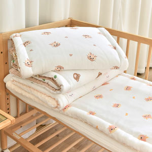 Bantalan kasur bayi dua sisi, kasur bayi katun Minky Dot serat poliester - Product Image 3