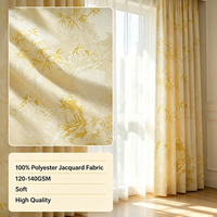 Tissu Jacquard 100% Polyester de Qualité Stable, Texture Luxe, Textile Lavable pour Rideaux de Fenêtre de Villa et Appartement, Décoration Intérieure
