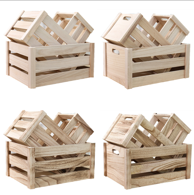 Wholesale Wooden Solid Box Handmade Perforated Antique Vintage Recycled Vegetables Fruit Crates