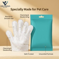 Lingettes-gants nettoyantes pour animaux de compagnie, sans rinçage, hypoallergéniques, sans parfum, sans danger pour la léchage, lot de 6, portables pour le toilettage