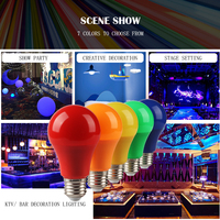Ampoule de couleur LED A60 E27/B22 8W 100-240V Ampoule rose sans scintillement Lumière décorative pour l'atmosphère du festival