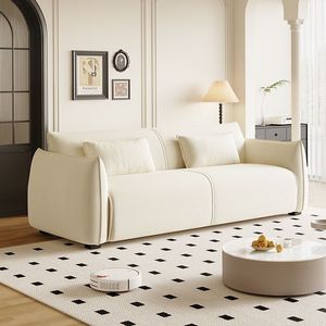 Fabric <b>Sofa</b> PT203 Black Velvet Living Room Modern Minimalist Straight Line Design - Product Image 2