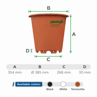 Pot Bunga Plastik Bulat Merah Coklat dengan Lubang Drainase untuk Dekorasi Rumah Luar Ruangan dan Dalam Ruangan, Penanaman Bibit