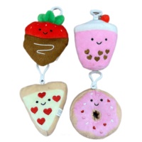 Porte-clés en peluche mini personnalisé, jouets en peluche personnalisés, porte-clés donut dessert, pendentif mascotte douce, porte-clés en peluche sur mesure