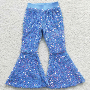Wholesale Kids Fashionable Boutique Long <b>Pants</b> Toddler Girl Casual Comfortable Children <b>Sequin</b> Flare <b>Pants</b> Clothes - Product Image 2