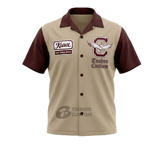 Wholesale Custom Retro Team Men <b>Bowling</b> Jersey Quick Dry Short Sleeve Camisetas for Adults Digital Printing Sublimated Design - Product Image 2