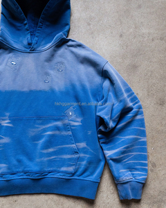 Sweat à capuche en molleton tie-dye personnalisé de haute qualité pour homme, multicolore, délavé à l'acide, style streetwear, avec étiquettes vintage pour un look décontracté hivernal - Product Image 4