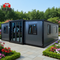 Casa Contenedor Plegable Expandible de 20 Pies, Casa Prefabricada Portátil de Acero, Casa Modular con 2, 3, 4 o 5 Dormitorios
