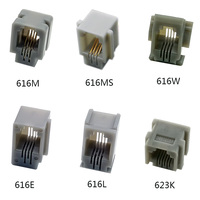 Adaptateur téléphonique RJ9 personnalisé YBO, connecteur 616M-4P4C, prise femelle, câble de raccordement (matériau PBT) pour l'assemblage de faisceau de câblage téléphonique
