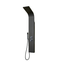 Panneau de douche thermostatique électrique à double poignée en acier inoxydable brossé, nouveau design LANO