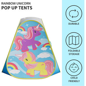 MATERIAL DE PRIMERA CALIDAD Y SEGURO Casa de juegos plegable para interiores y exteriores con diseño de unicornio para niños - Product Image 6