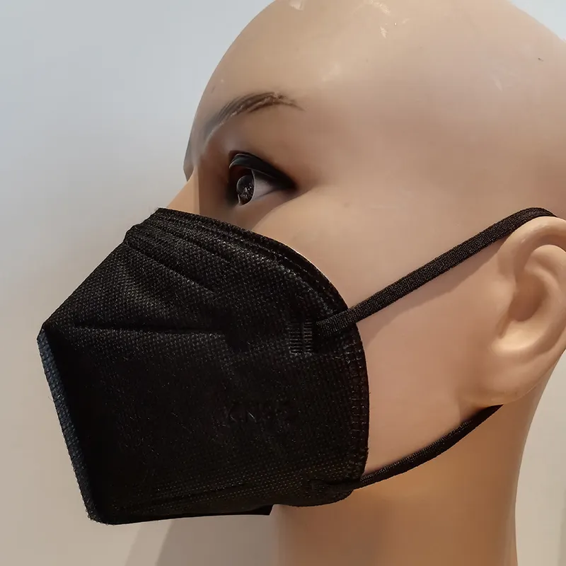 2024 nóng bán đen KN95 mặt nạ cho người lớn 6 lớp bảo vệ duy nhất bọc di động có thể gập lại FFP2 Facemask dùng một lần sẵn sàng tàu