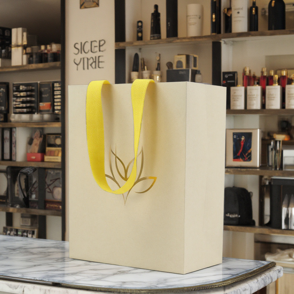 Environment-friendly Fancy Design Elegant Shape Distinctive Advertising Gift Block Bottom Beauty Sugarcane Paper Bags