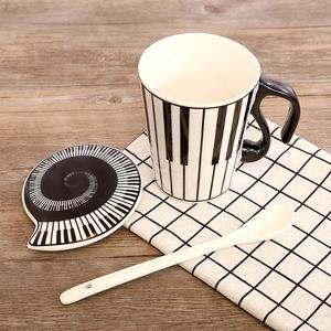 Taza de Leche de Porcelana <span class=keywords><strong>3D</strong></span> de Dibujos Animados Mágicos Madou de 270 ml, Taza de Música de Piano con Tapa, Taza de Café de Cerámica - Product Image 2