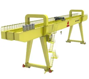 Heavy duty marine port railway 100T A6 double girder gantry crane with cab control container boat lifting transporting