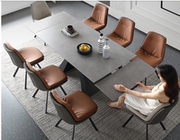 Table de salle à manger en dalle de roche Table de salle à manger extensible de restaurant de luxe minimaliste moderne