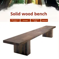 Banc en bois massif moderne et créatif, minimaliste, pour changer de chaussures, rangement, luxe léger, tendance, tabouret ottoman en bois naturel pour salon