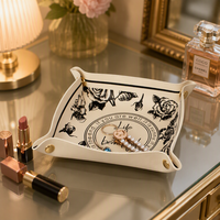 Organisateur de table de chevet en cuir PU avec logo et couleur personnalisés, porte-clés et bijoux pour hommes et femmes, vente en gros