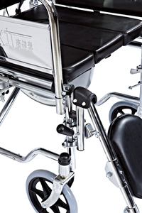 Silla de Ruedas Reclinable de Cuero Sintético con Reposacabezas Ajustable y Acolchado para Personas Mayores Postradas en Cama - Product Image 4