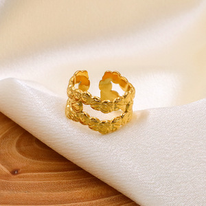 Geometric <b>Ring</b> Gold Adjustable <b>Opening</b> For Women Everyday Wear - Product Image 1