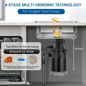 Trituradora de residuos de basura eléctrica de acero inoxidable para cocina doméstica OEM, alimentación continua con Control de interruptor de aire - Product Image 4