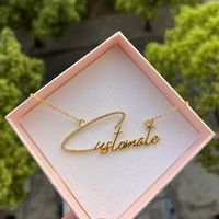YBcustom Iced Out Cubic Zirconia Collar Nombres personalizados Joyería Firma Estilo Nombre Collar