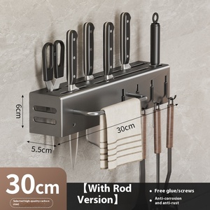 Le fabricant fournit des étagères murales en métal pour la <span class=keywords><strong>cuisine</strong></span> et des porte-couteaux pour les outils de nettoyage <span class=keywords><strong>sans</strong></span> <span class=keywords><strong>percer</strong></span> de trous. - Product Image 6