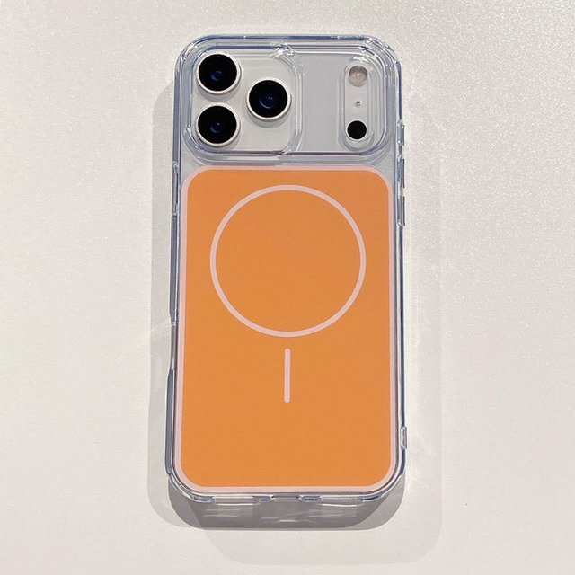 Luxury clear mobile accessories for iPhone 17 pro max case,orange clear case for iPhone 17 pro,phone accessories for iPhone 17