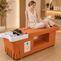 Table de lavage multifonctionnelle pour salon de beauté avec lit de massage LED pour shampoing et spa capillaire thaïlandais et japonais, thérapie aquatique