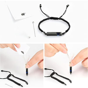 Pulsera de urna de cristal para cenizas, cuerda trenzada, brazalete ajustable, joyería conmemorativa de cremación, regalo de recuerdo funerario para seres queridos - Product Image 3