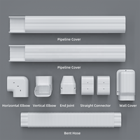 Kit de couverture pour conduites CVC en PVC, cache-tuyaux décoratif pour climatiseur, pièces d'installation pour climatiseur split extérieur/intérieur
