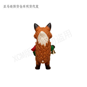 รูปปั้นสุนัขจิ้งจอกคริสต์มาสแบบกำหนดเอง - ของตกแต่งเรซิ่นพร้อมกระดิ่งทองและโบว์ ของขวัญวันหยุดสำหรับตกแต่งบ้านในสหรัฐอเมริกา/ยุโรป - Product Image 5