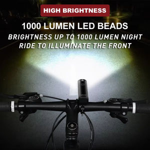 1000LM Waterproof IPX6 USB Portable Rechargeable <b>Light</b> Aluminum Alloy Bike LED Front <b>Bicycle</b> <b>Light</b> Set CRI 80 Dimmable 1-Year - Product Image 4