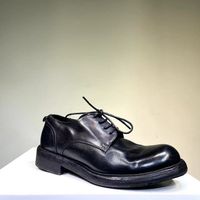 MOROSO Chaussures Derby à lacets pour homme, sur mesure, en cuir de cheval lavé, avec construction Goodyear Welted, teintes à la rouleau et au cuir en cuvée, pour le bureau