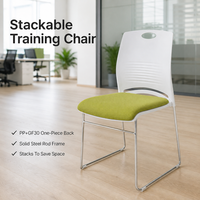Chaise de bureau empilable avec assise rembourrée ou entièrement en PP pour mobilier scolaire, mobilier commercial, chaises de bureau